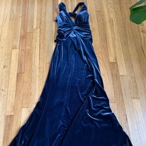 Laundry blue long velvet dress